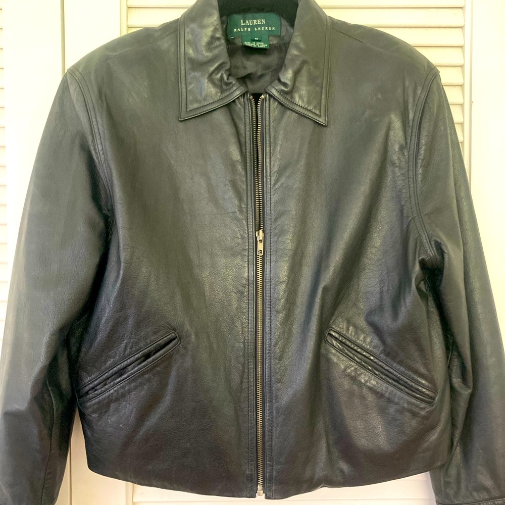 Ralph Lauren bomber jacket, 100% leather, size M